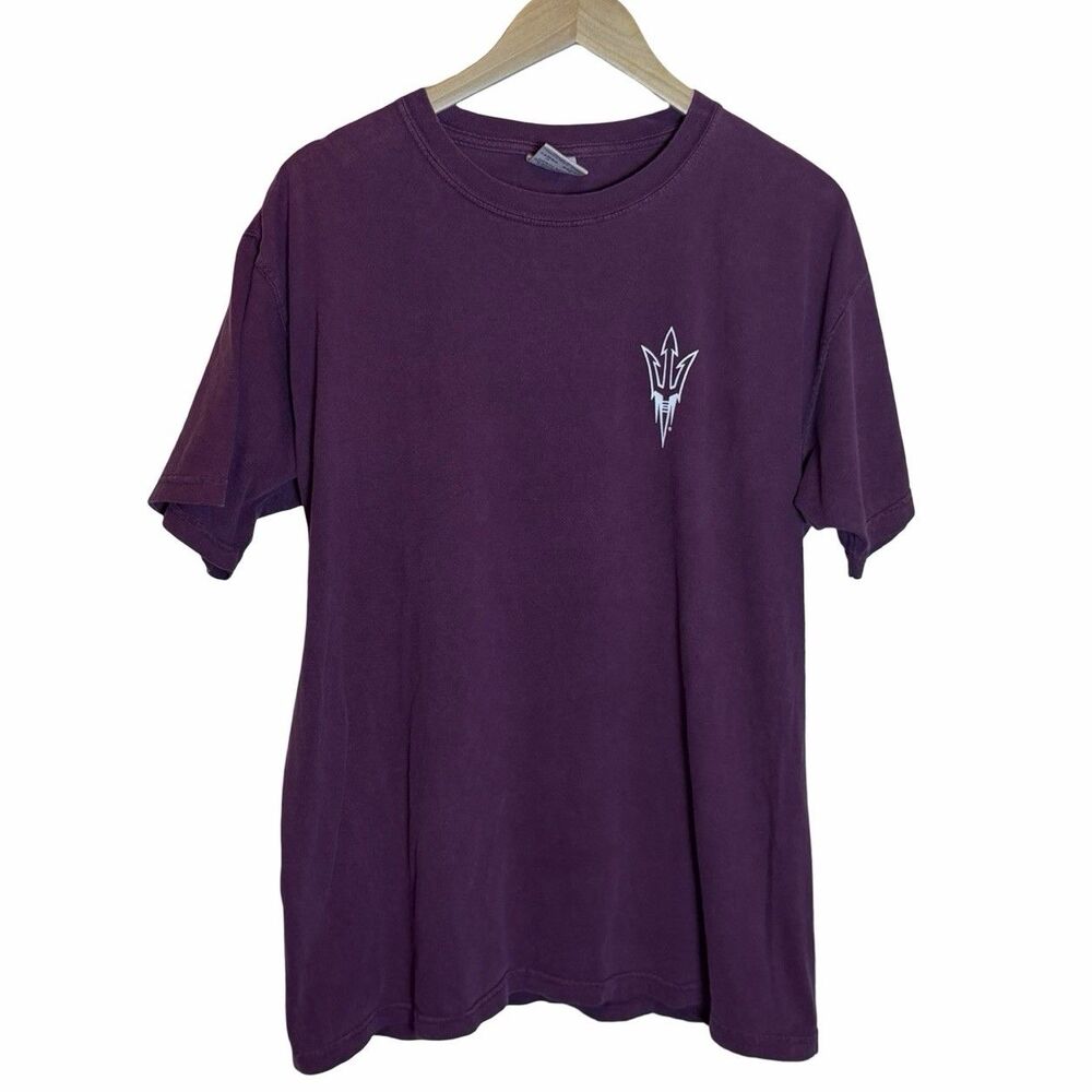 Arizona State ASU Sun Devils T-Shirt Maroon Size Large Comfort Colors Short Slv